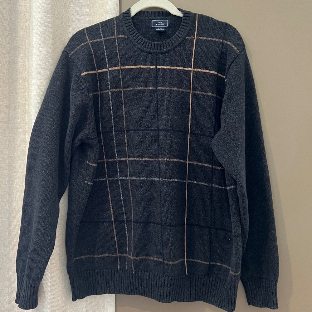 Vintage Dockers Charcoal Gray Sweater, Cotton, Super soft, Size XL